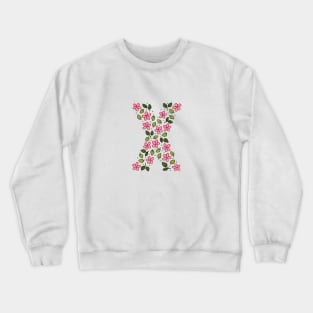 Floral Monogram Letter X Crewneck Sweatshirt